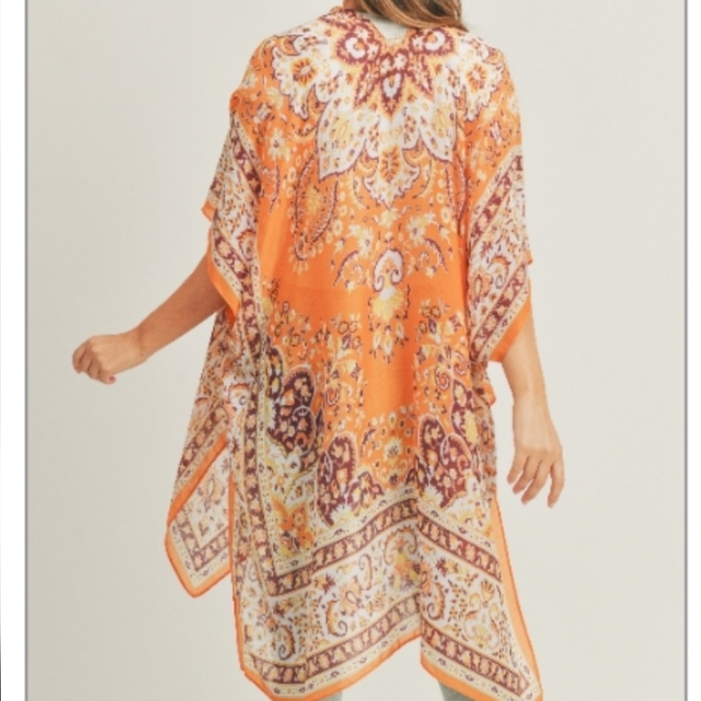 Orange Paisley Kimono